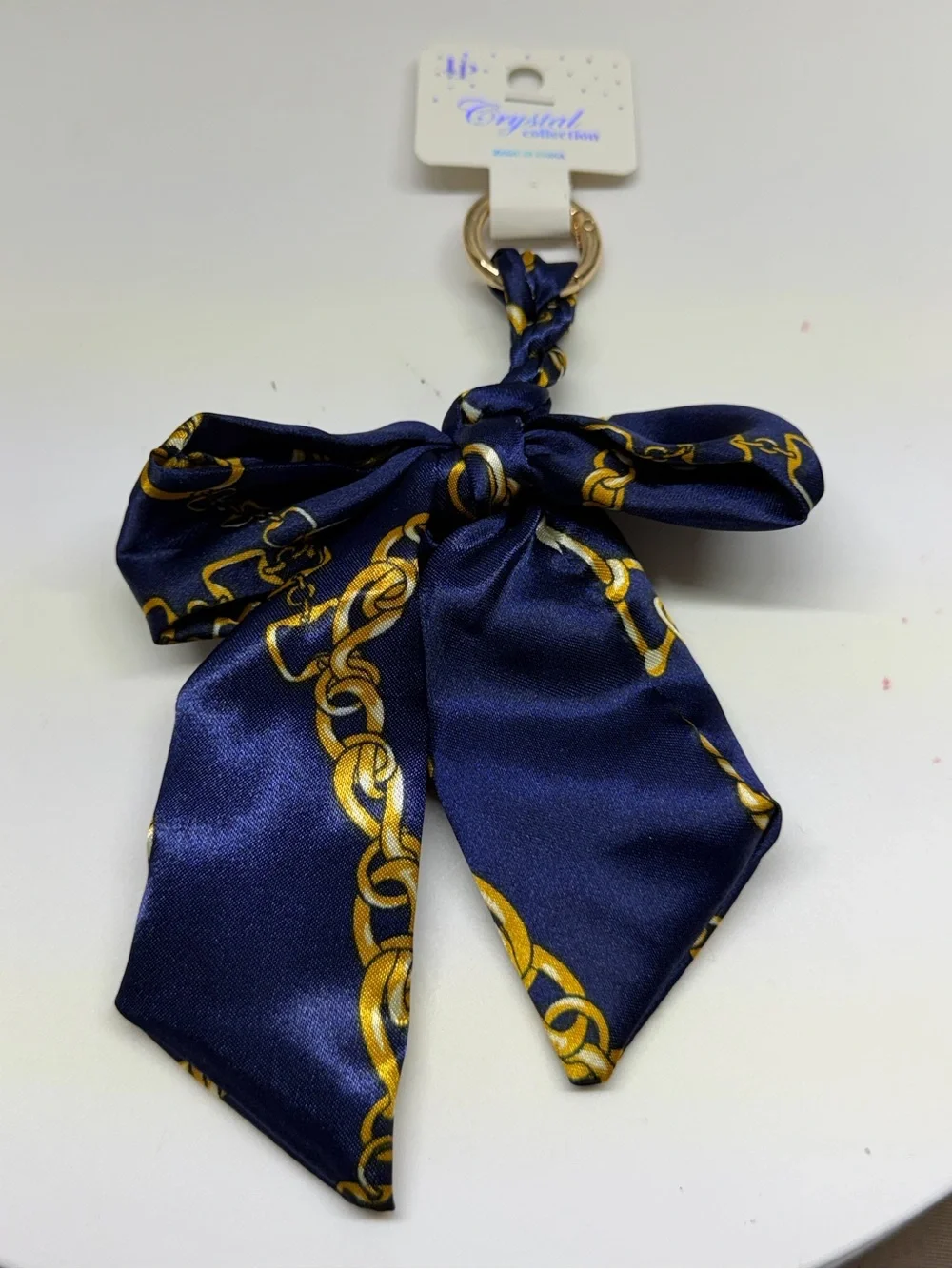 Navy Bow Keychain